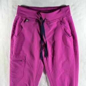 FIGS Zamora Jogger waist 25” inseam 26” pink scrub pant vibrant fairy barbie EUC